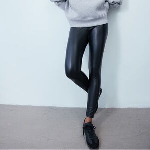 H&M Black Faux Leather Leggings